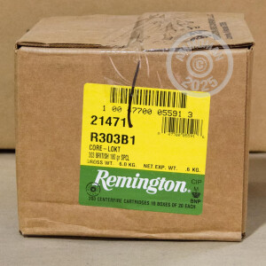 Image of 303 BRITISH REMINGTON CORE-LOKT 180 GRAIN SP (20 ROUNDS)