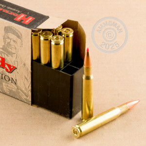 Photo detailing the 30-06 HORNADY MATCH M1 GARAND 168 GRAIN A-MAX (20 ROUNDS) for sale at AmmoMan.com.