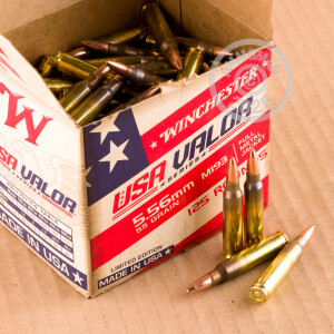 Image of Winchester 5.56x45mm bulk rifle ammunition.