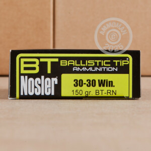 Image detailing the brass case on the Nosler Ammunition ammunition.