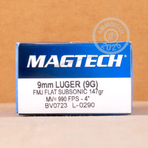 Image of 9MM LUGER MAGTECH 147 GRAIN FMC (50 ROUNDS)