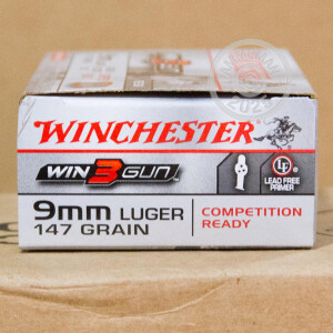 Photo of 9mm Luger brass enclosed base ammo by Winchester for sale at AmmoMan.com.