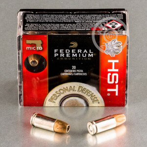 Image detailing the nickel-plated brass case and boxer primers on the Federal ammunition.