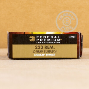 A photograph of 20 rounds of 55 grain 223 Remington ammo with a soft point bullet for sale.