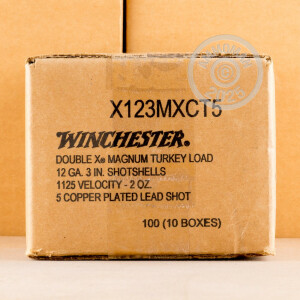 Photo detailing the 12 GAUGE WINCHESTER DOUBLE-X 3" #5 MAGNUM TURKEY LOAD (10 ROUNDS) for sale at AmmoMan.com.