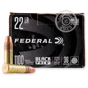 Photograph showing detail of 22 LR FEDERAL BLACK PACK 36 GRAIN CPHP (4400 ROUNDS)