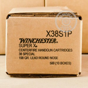 Photograph showing detail of 38 SPECIAL WINCHESTER SUPER-X 158 GRAIN LRN (50 ROUNDS)