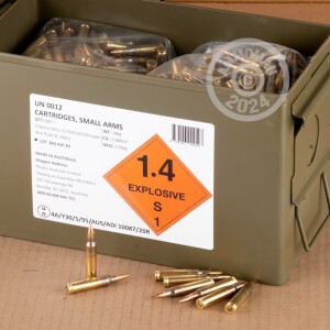 An image of 5.56x45mm ammo made by Australian Defense Industries at AmmoMan.com.