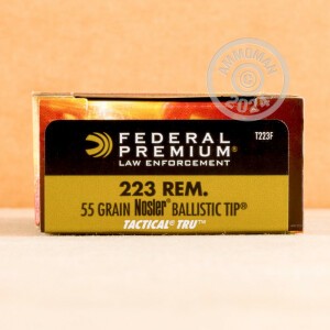 Image of 223 Remington ammo by Federal that's ideal for home protection.