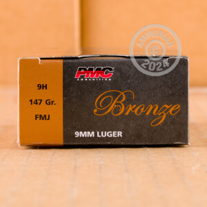 An image of 9mm Luger ammo made by PMC at AmmoMan.com.