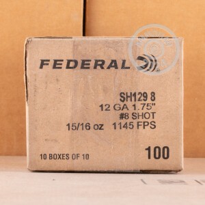 Photo detailing the 12 GAUGE FEDERAL SHORTY SHOTSHELL 1-3/4" 15/16 OZ. #8 SHOT (10 ROUNDS) for sale at AmmoMan.com.