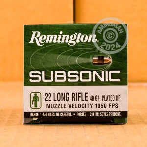 Image of the 22 LR REMINGTON SUBSONIC 40 GRAIN CPHP (50 ROUNDS) available at AmmoMan.com.