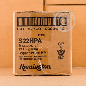 Photo detailing the 22 LR REMINGTON SUBSONIC 40 GRAIN CPHP (50 ROUNDS) for sale at AmmoMan.com.