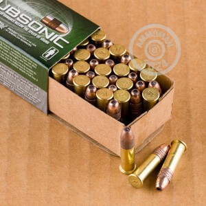 Photograph showing detail of 22 LR REMINGTON SUBSONIC 40 GRAIN CPHP (50 ROUNDS)