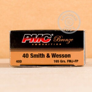 Photo detailing the 40 S&W PMC 165 GRAIN FMJ (50 ROUNDS) for sale at AmmoMan.com.