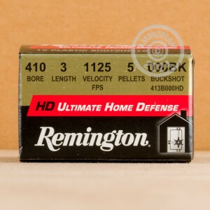 Photo detailing the 410  GAUGE REMINGTON ULTIMATE HOME DEFENSE 3" 000 BUCKSHOT  (15 ROUNDS) for sale at AmmoMan.com.