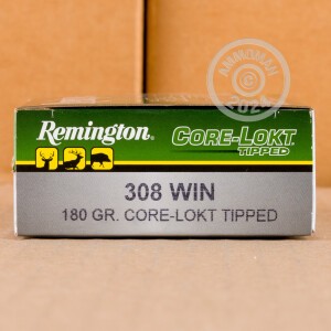Image of the 308 WIN REMINGTON CORE-LOKT TIPPED 180 GRAIN POLYMER TIP (20 ROUNDS) available at AmmoMan.com.