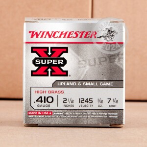 Photograph showing detail of 410 BORE WINCHESTER SUPER-X 2-1/2" 1/2 OZ. #7.5 SHOT (25 ROUNDS)