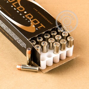Photo detailing the 38 SPECIAL +P SPEER GOLD DOT 135 GRAIN JACKETED HOLLOW POINT (1000 ROUNDS) for sale at AmmoMan.com.
