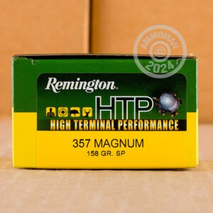 Photo detailing the 357 MAGNUM REMINGTON HTP 158 GRAIN SP (20 ROUNDS) for sale at AmmoMan.com.