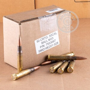 Image of .50 BMG ammo by Lake City that's ideal for training at the range.