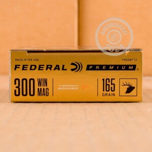 Photo detailing the 300 WIN MAG FEDERAL 165 GRAIN TROPHY BONDED TIP (20 ROUNDS) for sale at AmmoMan.com.