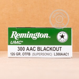 Image of Remington 300 AAC Blackout rifle ammunition.