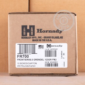 Image of 6.5 GRENDEL HORNADY FRONTIER 123 GRAIN FMJ (200 ROUNDS)