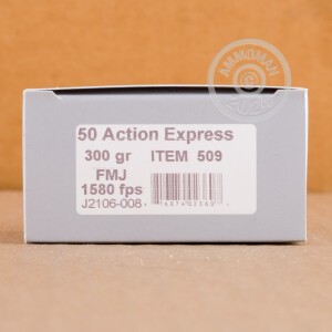 A photo of a box of Underwood ammo in 50 Action Express.