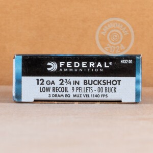 Image of the 12 GAUGE FEDERAL POWER-SHOK LOW RECOIL 2-3/4" 00 BUCK (5 ROUNDS) available at AmmoMan.com.