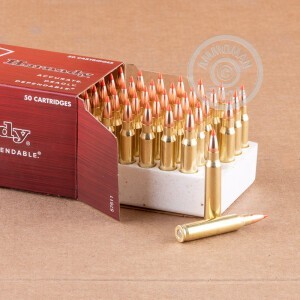 Image of 223 Remington ammo by Hornady that's ideal for hunting varmint sized game.