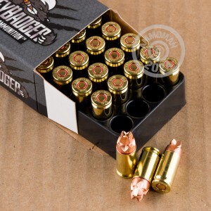 A photo of a box of Black Hills Ammunition ammo in 9mm Luger.