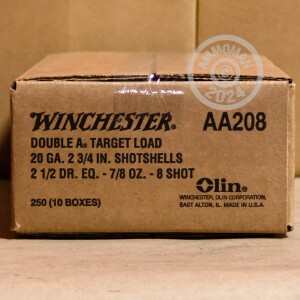 Photograph showing detail of 20 GAUGE WINCHESTER AA 2-3/4" #8 SHOT (25 ROUNDS)