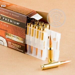 A photograph detailing the 6.5MM CREEDMOOR ammo with Hollow-Point Boat Tail (HP-BT) bullets made by Federal.