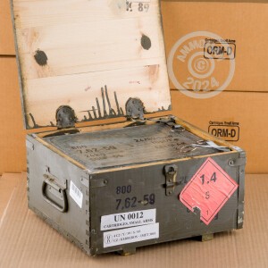 Image of bulk 7.62 x 54R ammo by Military Surplus that's ideal for training at the range.