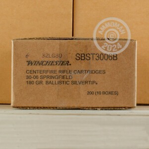 Image of the 30-06 SPRINGFIELD WINCHESTER BALLISTIC SILVERTIP 180 GRAIN POLYMER TIP (20 ROUNDS) available at AmmoMan.com.