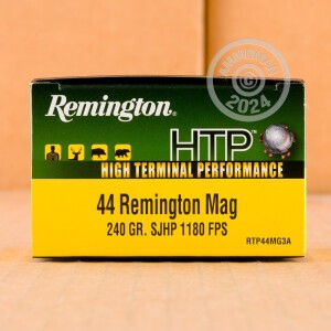 Image of the 44 MAGNUM REMINGTON HTP 240 GRAIN SJHP (20 ROUNDS) available at AmmoMan.com.