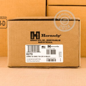 50 BMG 750 Grain A-Max 10 Rounds by Hornady