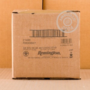 Photo detailing the 308 - 168 Grain - MatchKing BTHP - Remington Premier - 20 Rounds for sale at AmmoMan.com.