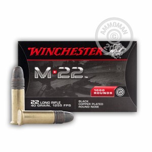 Photo detailing the 22 LR WINCHESTER M22 40 GRAIN CPRN (2000 ROUNDS) for sale at AmmoMan.com.