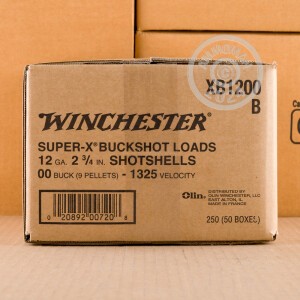 Image of 12 GAUGE WINCHESTER SUPER-X 2-3/4" 9 PELLETS 00 BUCK (250 ROUNDS)