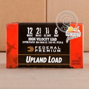 Image of the 12 GAUGE FEDERAL WING-SHOK 2-3/4" 1-1/4 OZ. #6 SHOT (25 ROUNDS) available at AmmoMan.com.