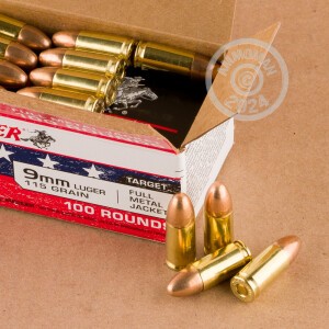 Image of the 9MM WINCHESTER USA TARGET PACK 115 GRAIN FMJ (100 ROUNDS) available at AmmoMan.com.
