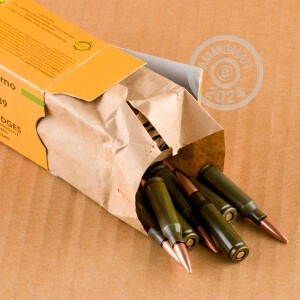 Image of bulk 5.45 x 39 Russian rifle ammunition at AmmoMan.com that's perfect for training at the range.