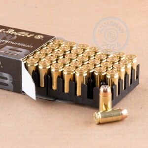 A photo of a box of Sellier & Bellot ammo in .40 Smith & Wesson.