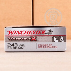 Image of 243 WIN WINCHESTER VARMINT-X 58 GRAIN POLYMER TIP (20 ROUNDS)