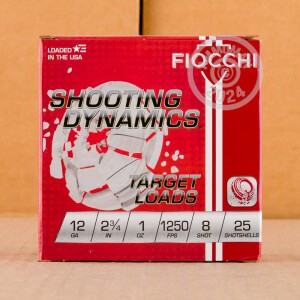 Photograph of Fiocchi 12 Gauge #8 shot for sale at AmmoMan.com