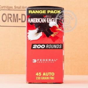 Image of 45 ACP FEDERAL AMERICAN EAGLE 230 GRAIN FMJ (200 ROUNDS)
