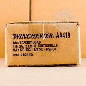 Image of the 410 BORE WINCHESTER AA 2-1/2" 1/2 OZ. #9 SHOT (250 ROUNDS) available at AmmoMan.com.
