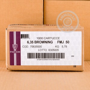 Image of the 25 ACP FIOCCHI 50 GRAIN FMJ (1000 ROUNDS) available at AmmoMan.com.